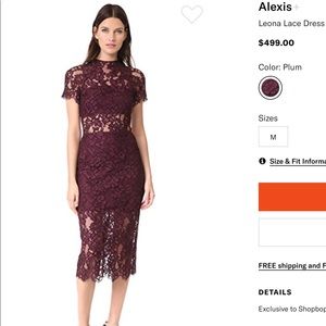 Alexis Lace dress brand new with attached tags.